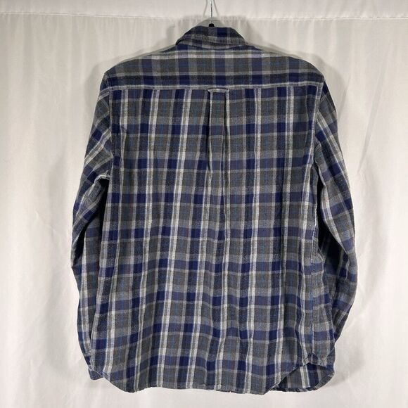 Jack Threads Flannel Shirt Men's Large Grey Blue Plaid Button Up Long Sleeve Cot - Picture 6 of 6